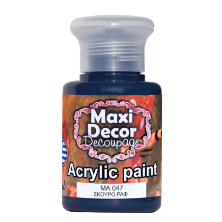 Ακρυλικό χρώμα 60 ml (ΣΚΟΥΡΟ ΡΑΦ) MAXI DECOR  MA-047