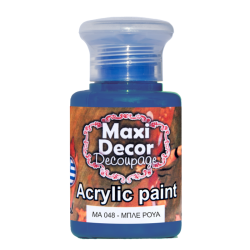 Ακρυλικό χρώμα 60 ml (ΜΠΛΕ ΡΟΥΑ) MAXI DECOR  MA-048