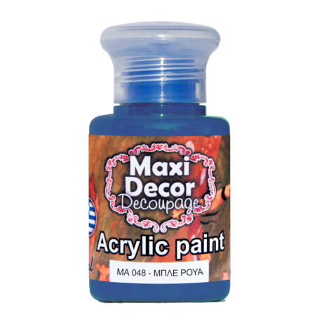 Ακρυλικό χρώμα 60 ml (ΜΠΛΕ ΡΟΥΑ) MAXI DECOR  MA-048