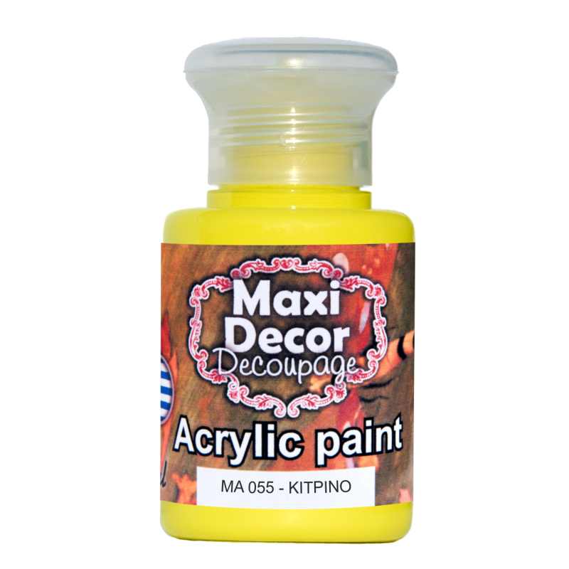 Ακρυλικό χρώμα 60 ml (ΚΙΤΡΙΝΟ) MAXI DECOR  MA-055