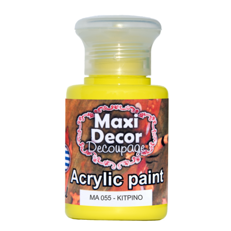 Ακρυλικό χρώμα 60 ml (ΚΙΤΡΙΝΟ) MAXI DECOR  MA-055