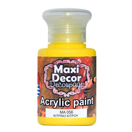 Ακρυλικό χρώμα 60 ml (ΚΙΤΡΙΝΟ ΚΙΤΡΟΥ) MAXI DECOR  MA-056