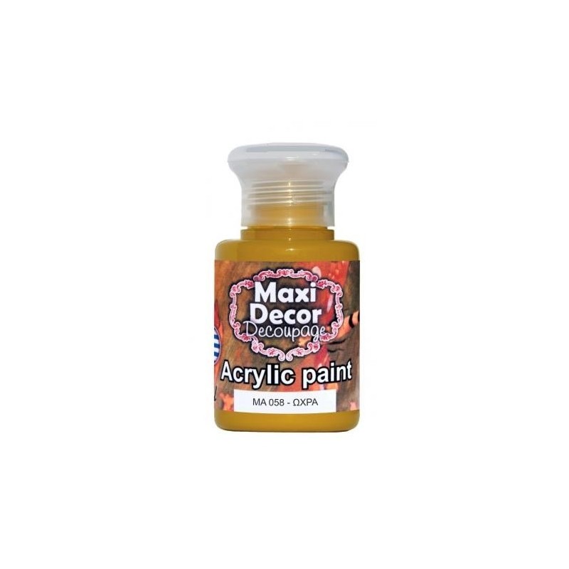 Ακρυλικό χρώμα 60 ml (ΩΧΡΑ) MAXI DECOR  MA-058