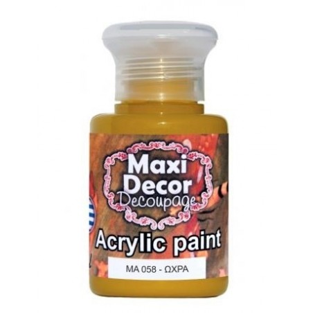 Ακρυλικό χρώμα 60 ml (ΩΧΡΑ) MAXI DECOR  MA-058