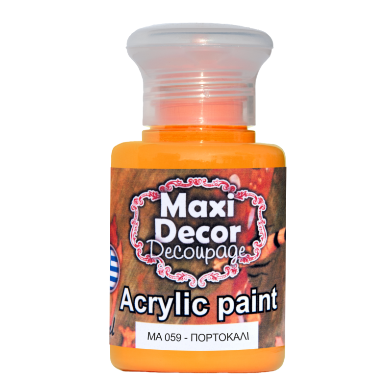 Ακρυλικό χρώμα 60 ml (ΠΟΡΤΟΚΑΛΙ) MAXI DECOR  MA-059