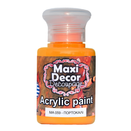 Ακρυλικό χρώμα 60 ml (ΠΟΡΤΟΚΑΛΙ) MAXI DECOR  MA-059
