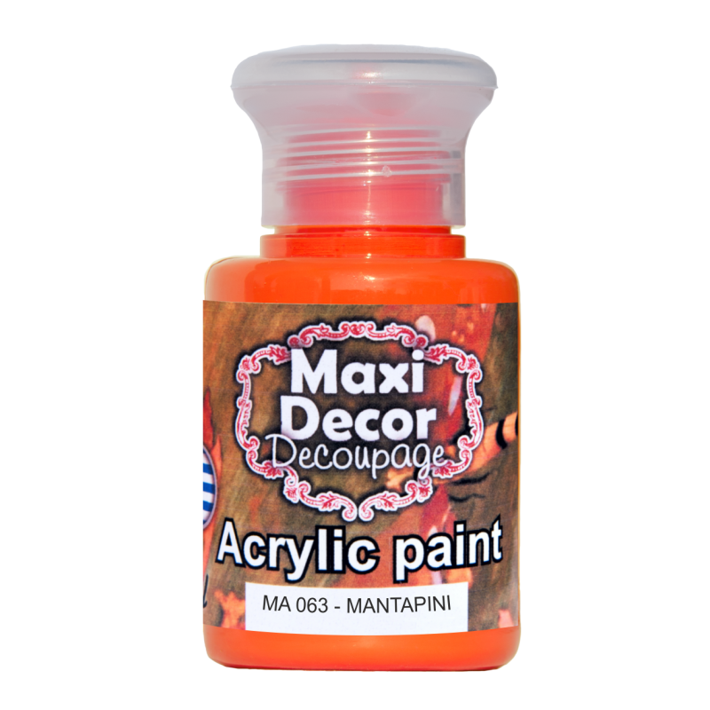 Ακρυλικό χρώμα 60 ml (ΜΑΝΤΑΡΙΝΙ) MAXI DECOR  MA-063