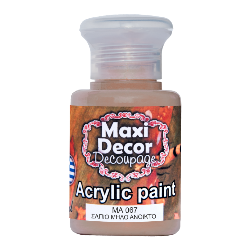 Ακρυλικό χρώμα 60 ml (ΣΑΠΙΟ ΜΗΛΟ ΑΝΟΙΧΤΟ) MAXI DECOR  MA-067