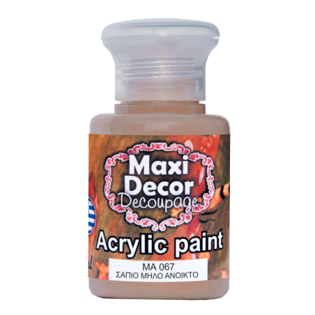 Ακρυλικό χρώμα 60 ml (ΣΑΠΙΟ ΜΗΛΟ ΑΝΟΙΧΤΟ) MAXI DECOR  MA-067