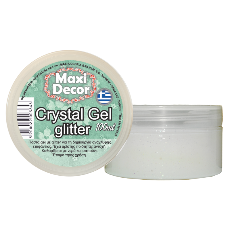 Crystal gel με glitter  100ml MAXI DECOR