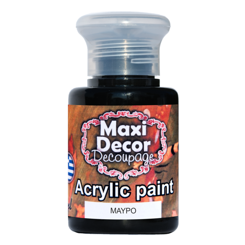 Ακρυλικό χρώμα 60 ml (ΜΑΥΡΟ) MAXI DECOR  MA-MAYRO