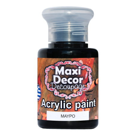 Ακρυλικό χρώμα 60 ml (ΜΑΥΡΟ) MAXI DECOR  MA-MAYRO