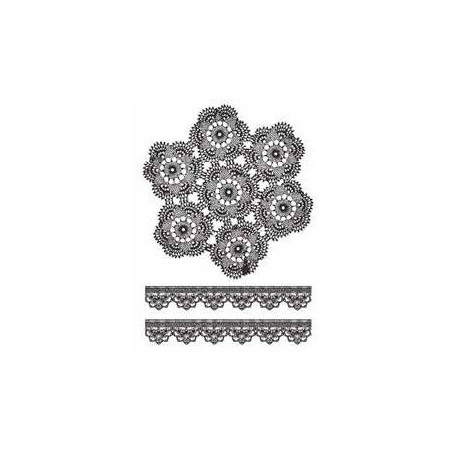 Transfer dantel (δαντέλα) CADENCE μαύρο 35 x 50 εκ DT-006b