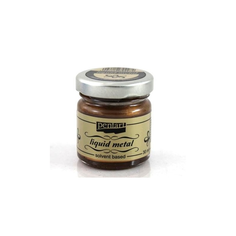 Yγρό Pentart Liquid metal 30ml – Cooper Φύλλο χρυσού κωδ.21082