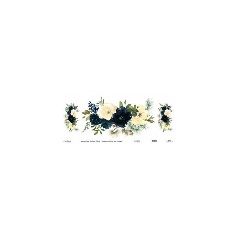 Ριζόχαρτο 30*68 εκ watercolor λουλούδια Cadence  WFCR014-30