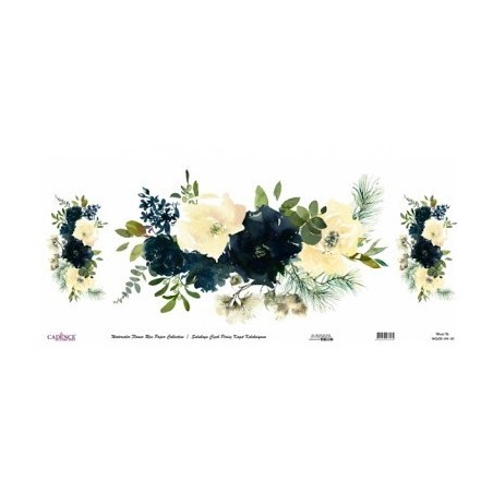 Ριζόχαρτο 30*68 εκ watercolor λουλούδια Cadence  WFCR014-30