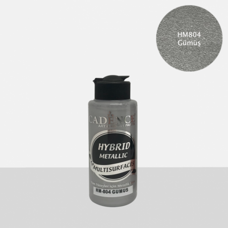 Χρώμα υβριδικό μεταλλικό 120ml CADENCE \"silver \" HM-804
