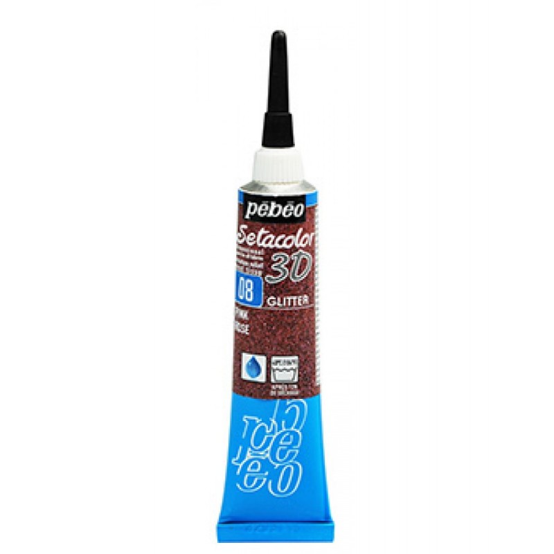 Περίγραμμα setacolor 3D PEBEO 20ml ροζ glitter 557008