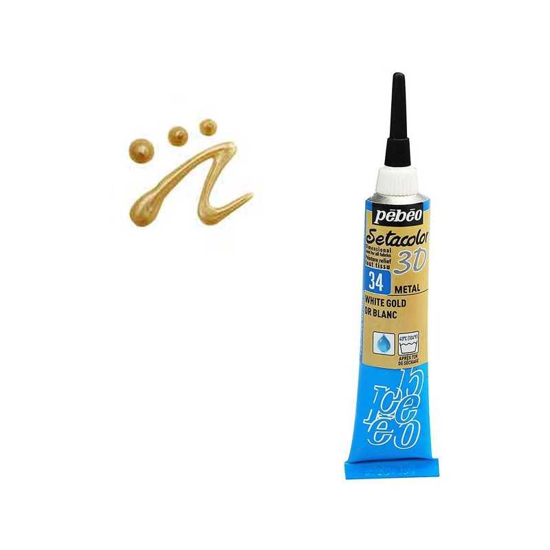 Περίγραμμα setacolor 3D PEBEO 20ml white gold metal 557034