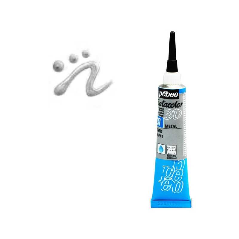 Περίγραμμα setacolor 3D PEBEO 20ml silver metal 557037