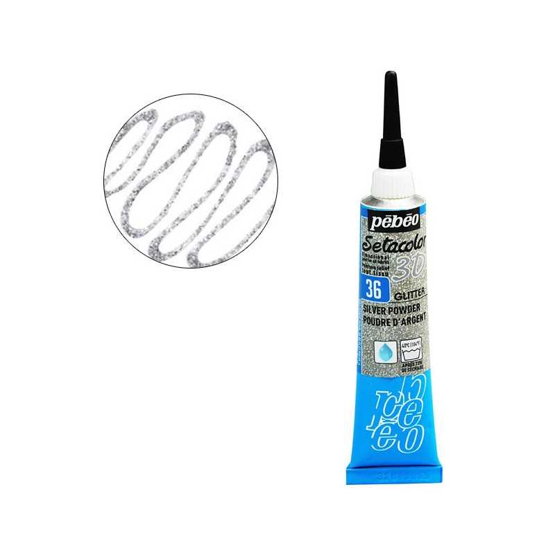 Περίγραμμα setacolor 3D PEBEO 20ml silver glitter 557036